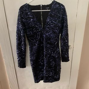 Navy blue sequin Fashion Nova dress